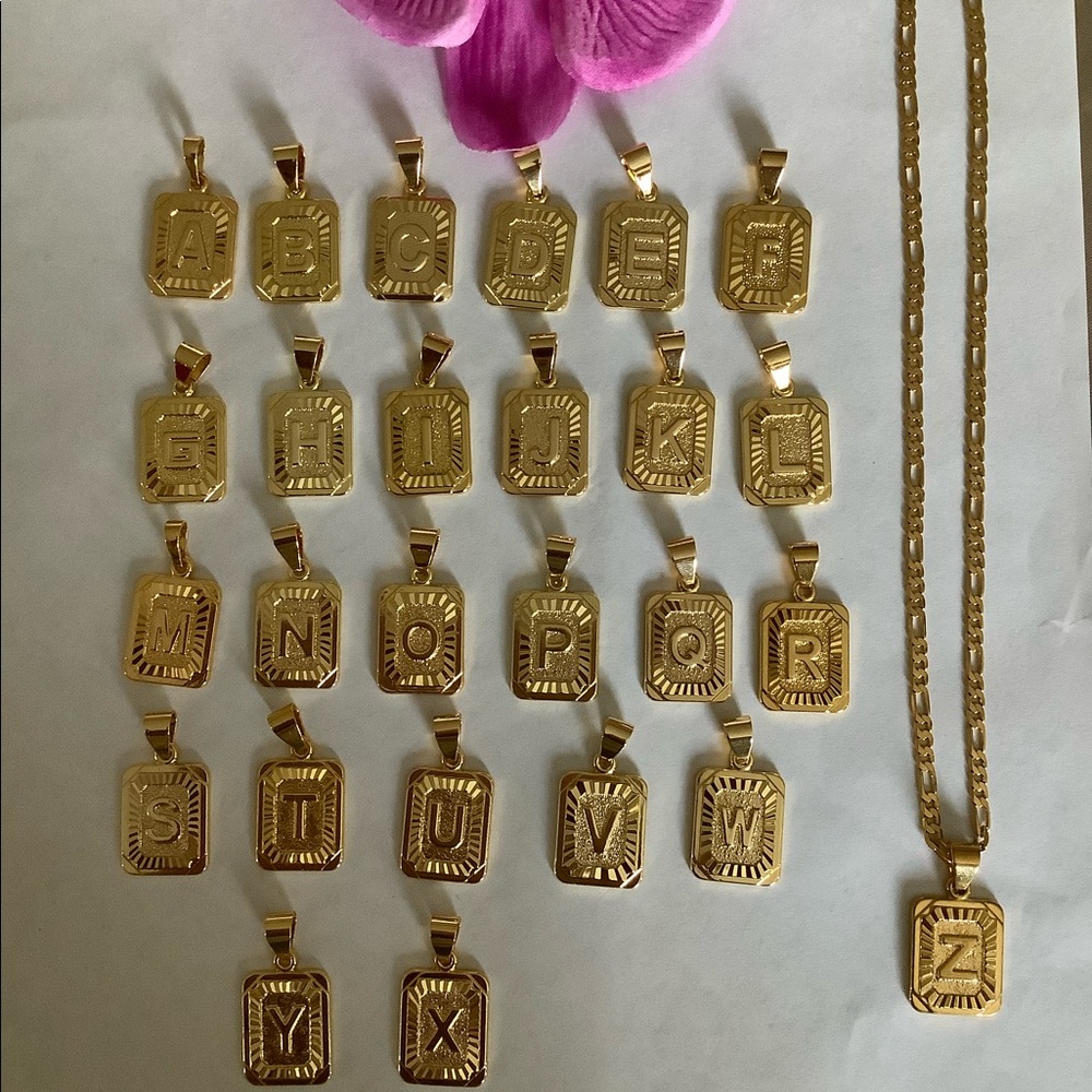 Brand New 18k gold plated letter necklace